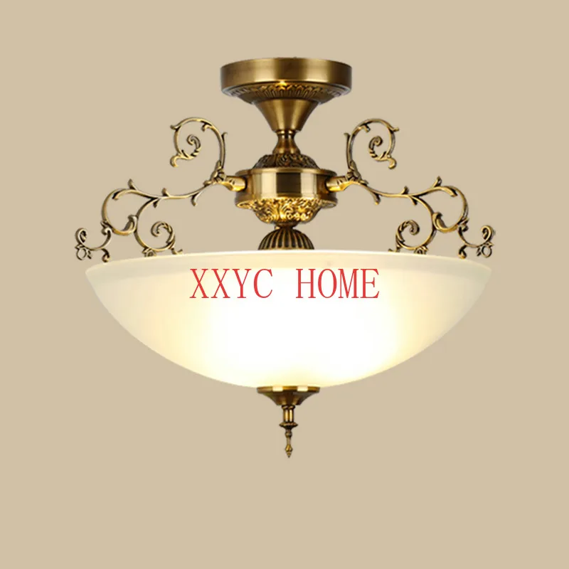 

American style retro semi ceiling light bedroom dining hall hallway Nordic modern corridor foyer foyer balcony lighting fixtures