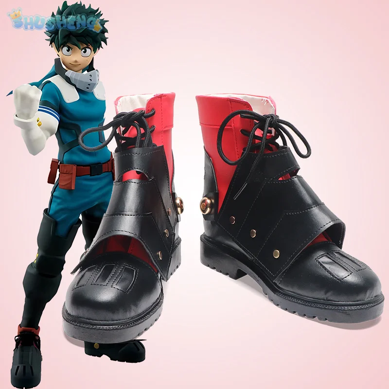 Midoriya izku cosplay My Hero Academia Deku shoes fashion high heels ankle boot party Carnival men women boots 33-52