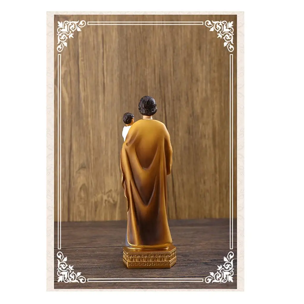 St. Joseph And Child Jesus Statues Renaissance Praying Figurines Décor Gift