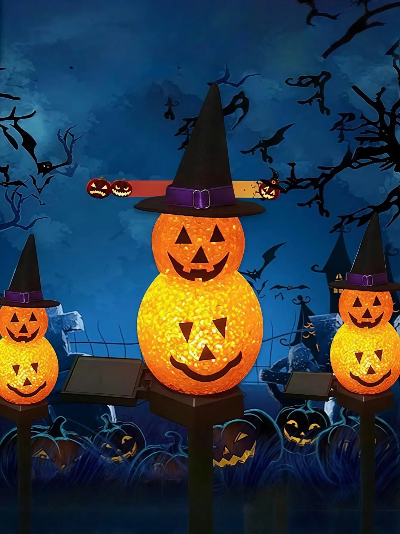 1PC, Halloween Pumpkin Lawn Solar Light, Decorative Light, Suitable for Halloween Outdoor Decoration, Garden, Lawn