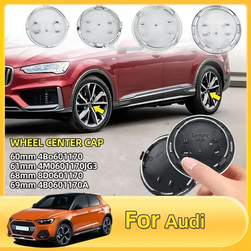 

4pcs 60mm 61mm 69mm Car Styling Wheel Center Cap Hub Covers Badge 4B0601170 For Audi A3 A4 A5 A6 A7 A8 S4 S6 Car Accessories