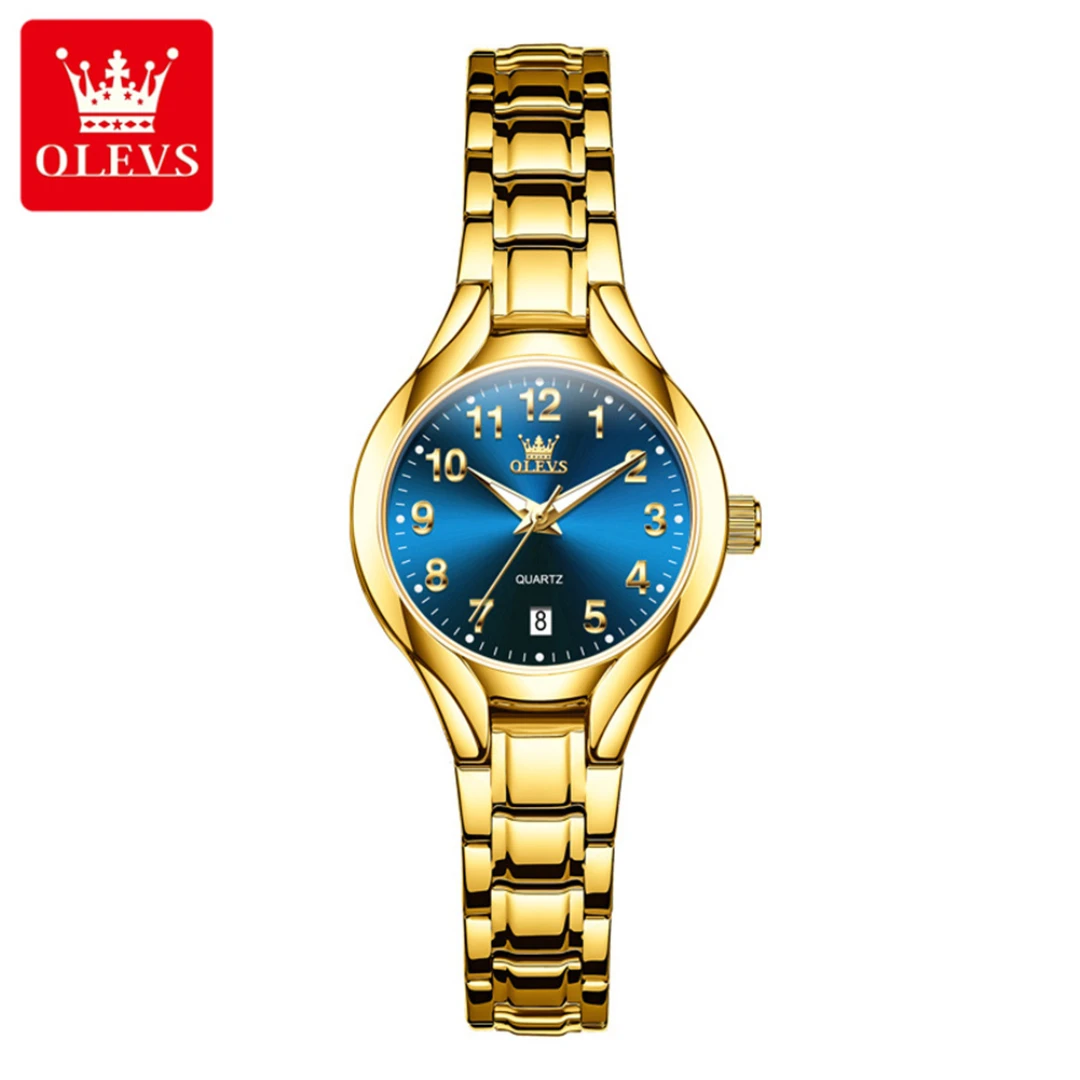 

OLEVS 3650 Quartz Fashion Watch Gift Stainless Steel Watchband Round-dial Wristwatch Calendar Luminous