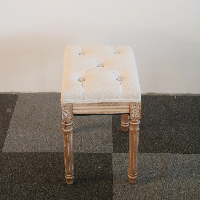 

American shoe changing stool Solid wood retro dressing stool Entering the door suitable for bedrooms and living rooms