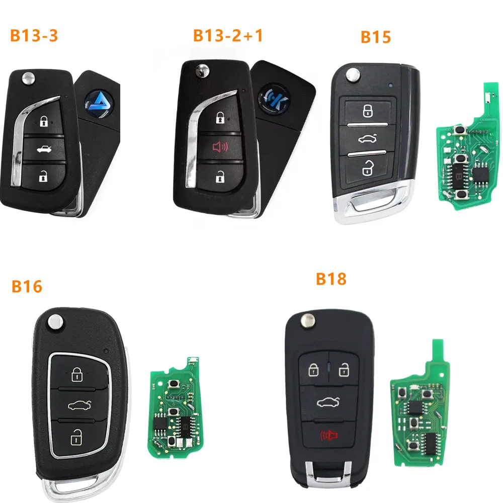 5PCS Standare remote key B13-3  B13-2+1 B15-2 B16 B18 For KD900/KD MINI/KD-X2 Key Programmer B Series Remote Control