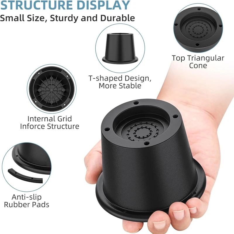 4pcs Furniture Risers Heavy Duty Bed Chair Table Heightening Foot Pad Non-slip Floor Protector Furniture Feet Leg Raiser Lift