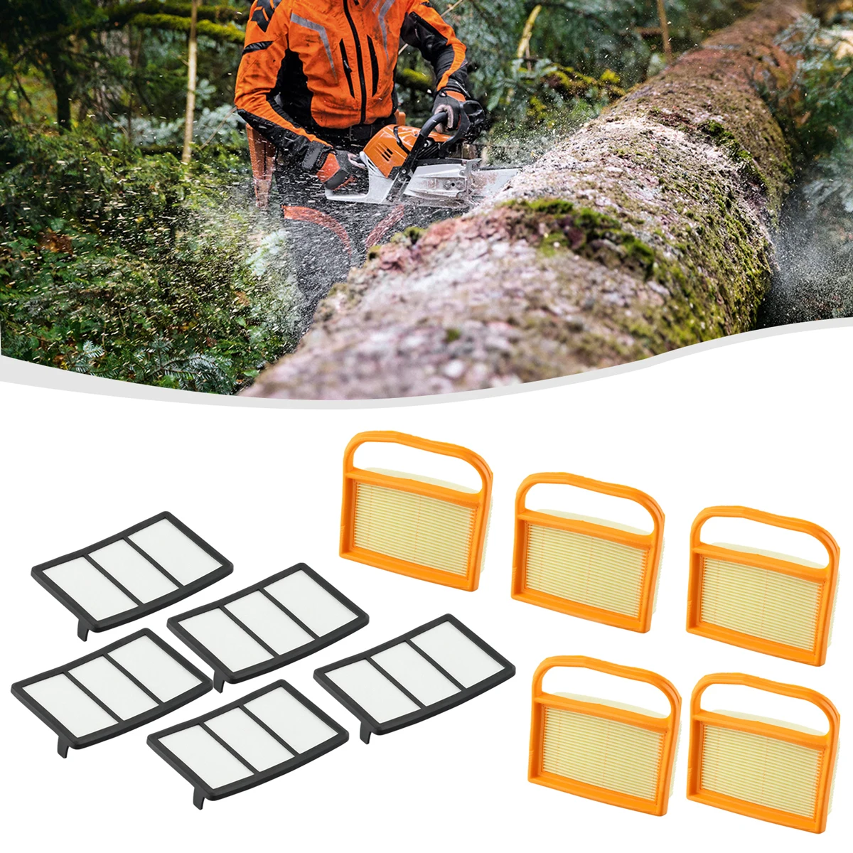 5 Sets Air Filter Kit For TS410 TS420 TS480i TS500i Concrete Cutoff Chop Saw Replaces 4238 141 0300 4238 140 4402 Garden Tool Pa