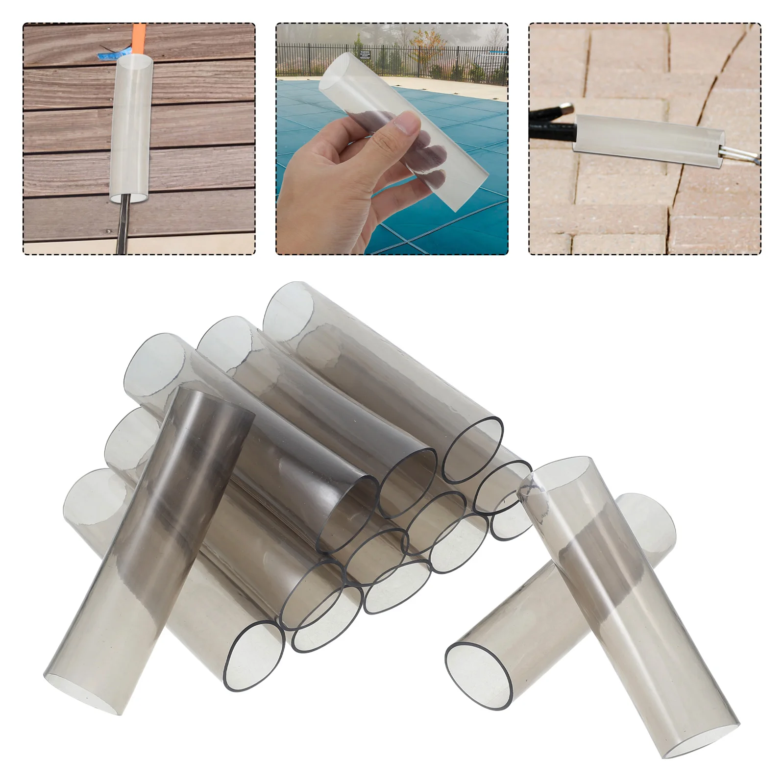 

15pcs Cover Spring Sleeves Gray Reusable Durable Pvc Easy Install Lightweight Spa Pool Safety Accessories Protective Covers For