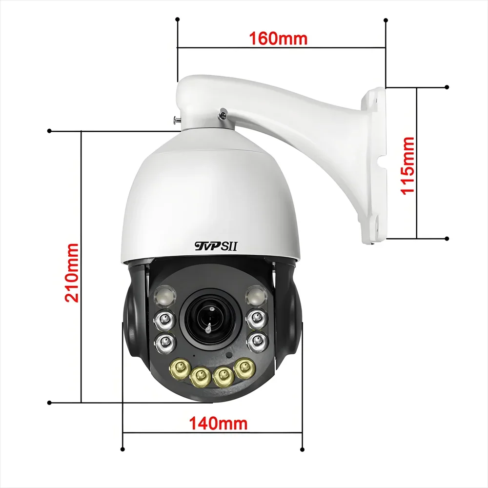 Camhi Metall-Laser-Infrarot-Vollfarb-Auto-Tracking 8MP 4K 54X Optischer Zoom 5,0GHz 2,4GHz Audio WIFI IP PTZ Speed Dome Kamera – Detail 14