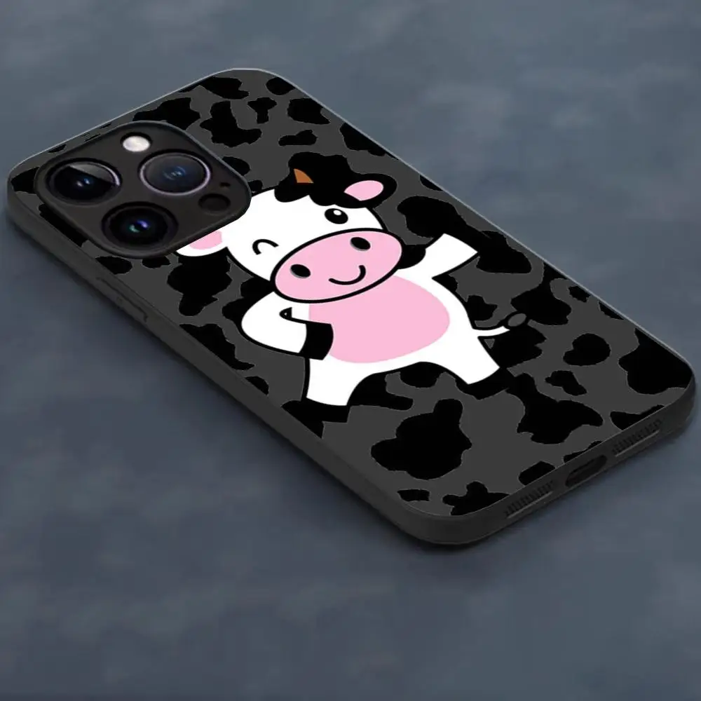 Cute Little Cow Hula Hoop Phone Case For Iphone 15 16 11 Pro Max 12 Mini 16 13 14 Xr Xs 6 6s 8 7 Plus Silicone Soft Cover