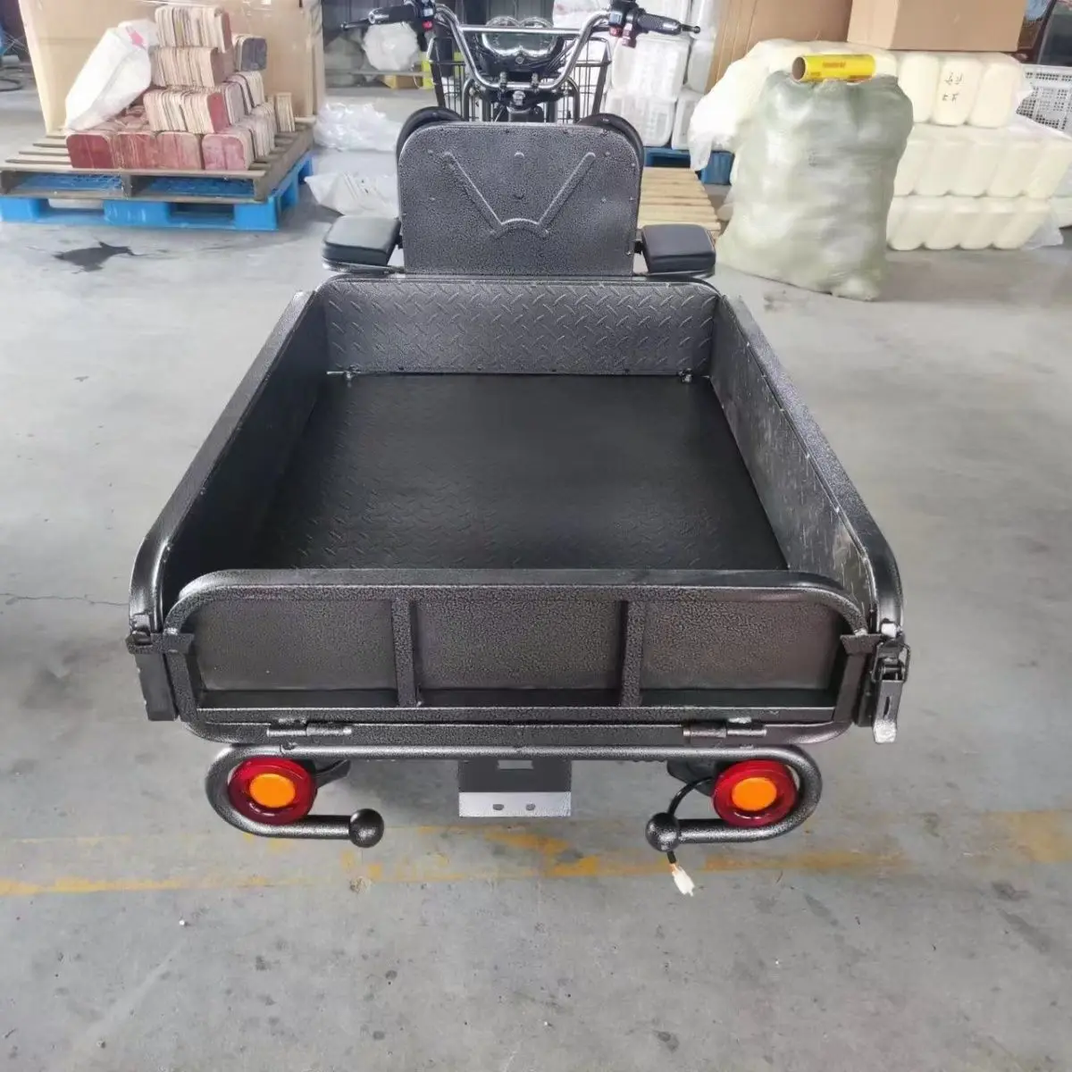 

Electric cargo tricycle steel frame with over 60v open body design for passenger and farm deliveries