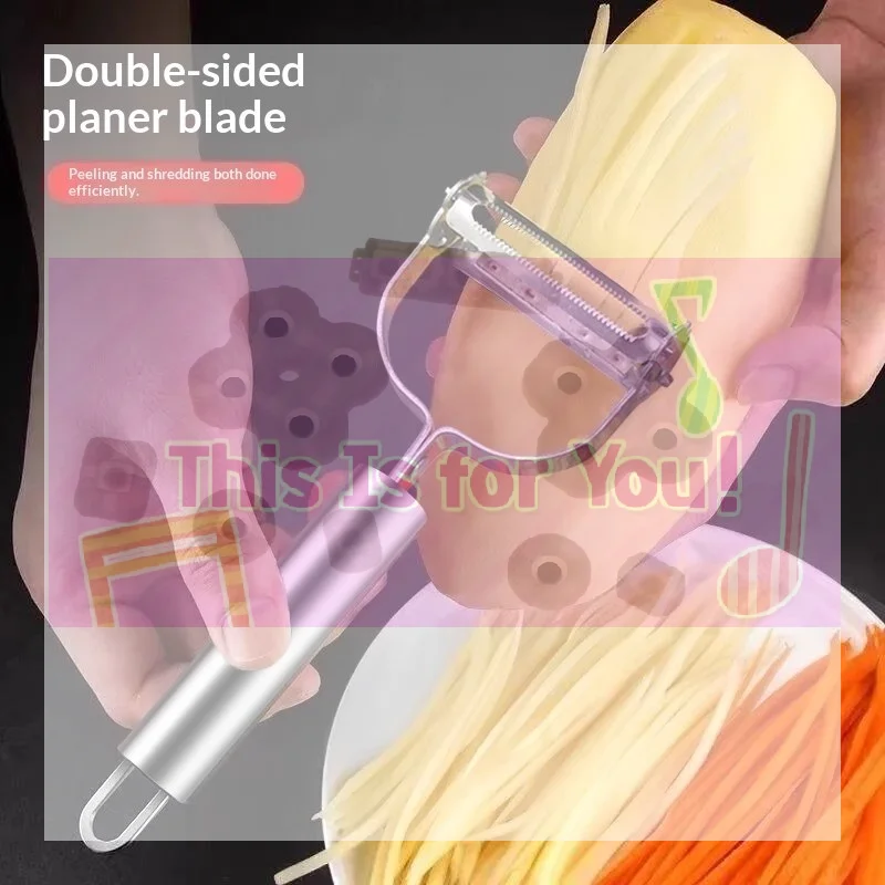 【MA】Stainless Steel Dual Side Vegetable Peeler With Peeling And Julienning Functions For Kitchen Fruit Vegetable Prep