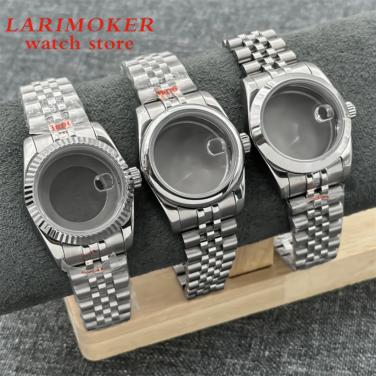 BLIGER 30.5mm women's case Silver Jubilee round edge bevelled polished bezel sapphire glass suitable for NH05 movement