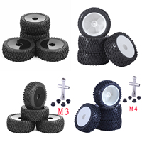 4Pcs 85mm Tires Wheel Tyre for Wltoys 144001 124019 104001 RC Car Upgrade Parts 1/10 1/12 1/14 Scale Off Road Buggy