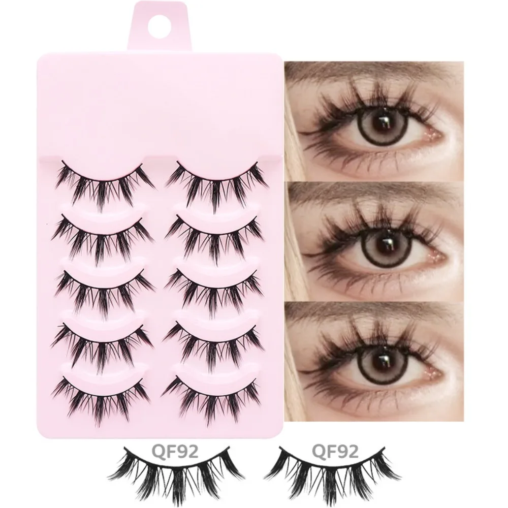 Popular 5 Pairs Manga Lashes Anime Cosplay DIY Faux Mink Lashes Handmade Multiple Styles Segmented False Eyelashes Wome