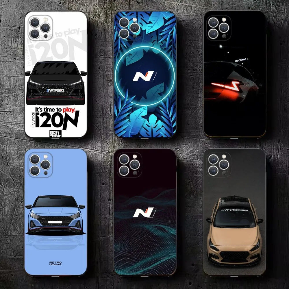 

I20N I30N Blue Cars Phone Case For iPhone 16,15,14,13,12,11,Plus,Pro Max,XS,X,XR,SE,Mini,8,7 Soft Silicone Black Cover