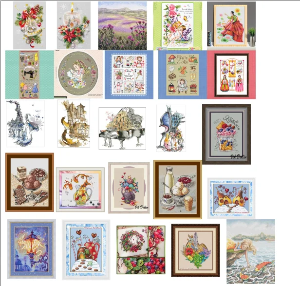 Chinese Cross-Stitch Kit, Different Flowers, Embroidery Needlework, Craft Packages, Cotton Fabric Floss, 7.99USD