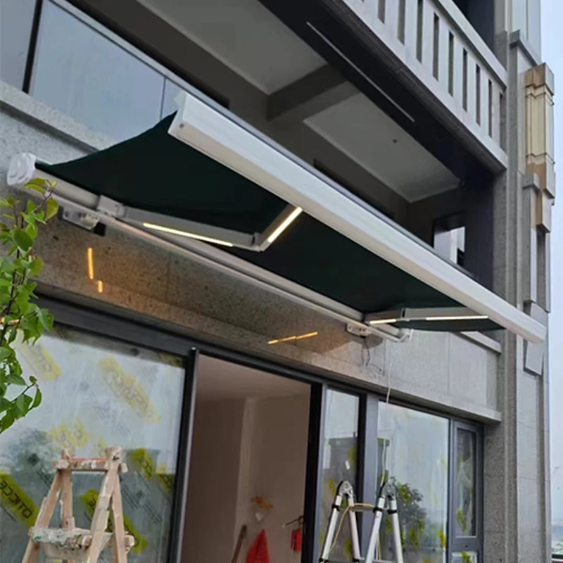 High-End Heavy-Duty Retractable Sun Shade Awning 6m Motorized Remote Control Aluminum Alloy Coated Outdoor Backyard Awning