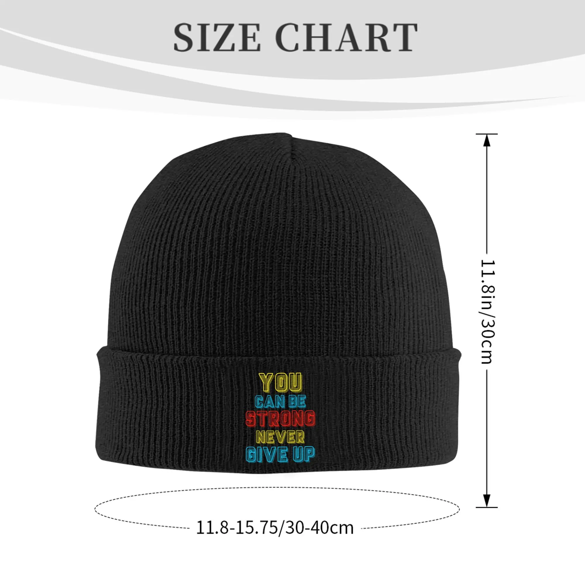 Cenaes Never Give Up Beanie Cap Winter Warm Bonnet Homme Knitting Hat  Johnes U Cant See Me Skullies Beanies Hats For Men Women