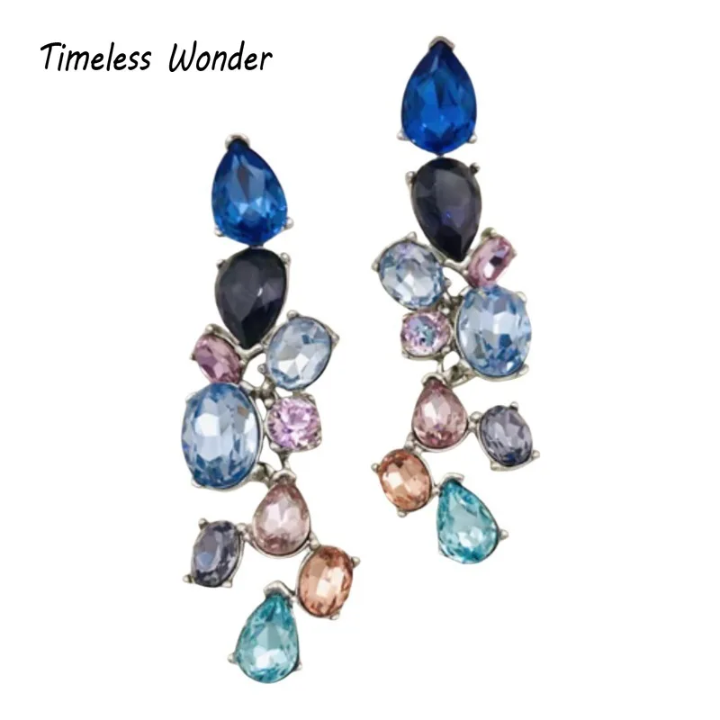 

Timeless Wonder Fancy Crystal Geo Statement Stud Earrings for Women Designer Jewelry Runway Gift Brincos Luxury Brand Top 4451