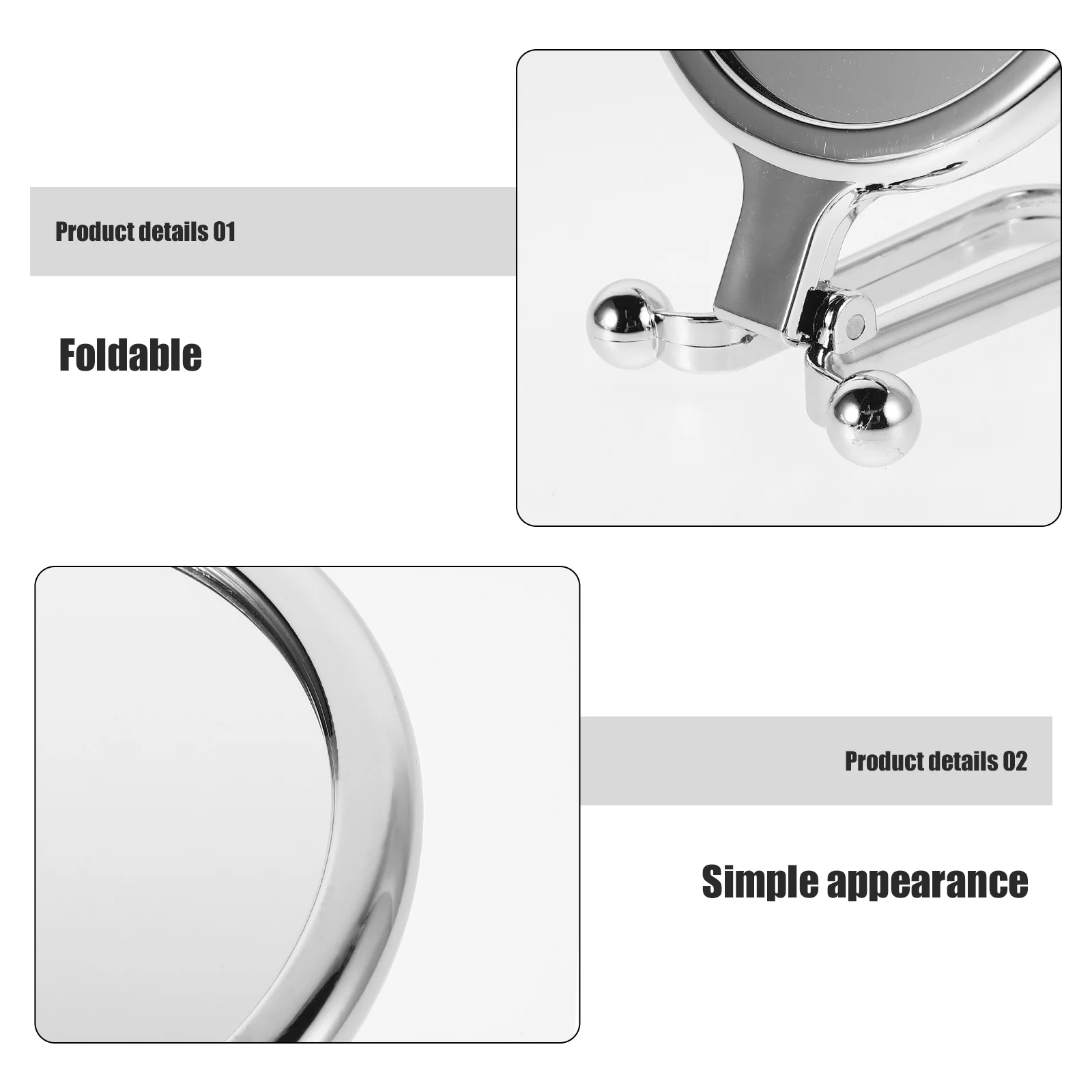 Kompakter kleiner grüner doppelseitiger faltbarer Make-up-Spiegel mit 5-facher Vergrößerung, tragbarer tragbarer Reise-Taschen-Kosmetik-Rasierspiegel