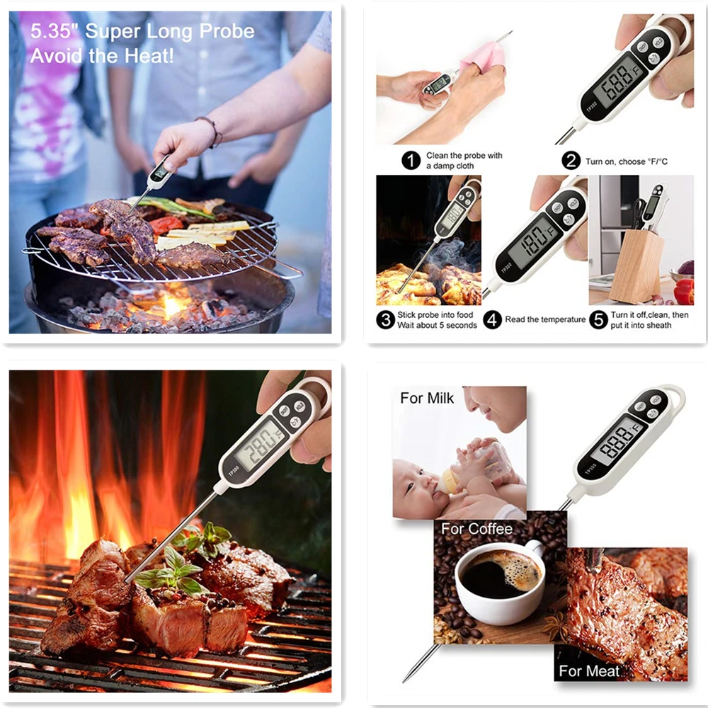 Digital Kitchen Thermometer TP300 Digital Food Thermometer ProbeFor Meat Cooking Food Probe BBQ Electronic Oven Kitchen Tools