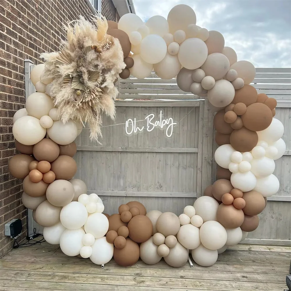 

132pcs Coffee Brown Balloon Garland Arch Kit Wedding Birthday Party Decorations Kids Latex Balloon Globos Baby Shower Decoration