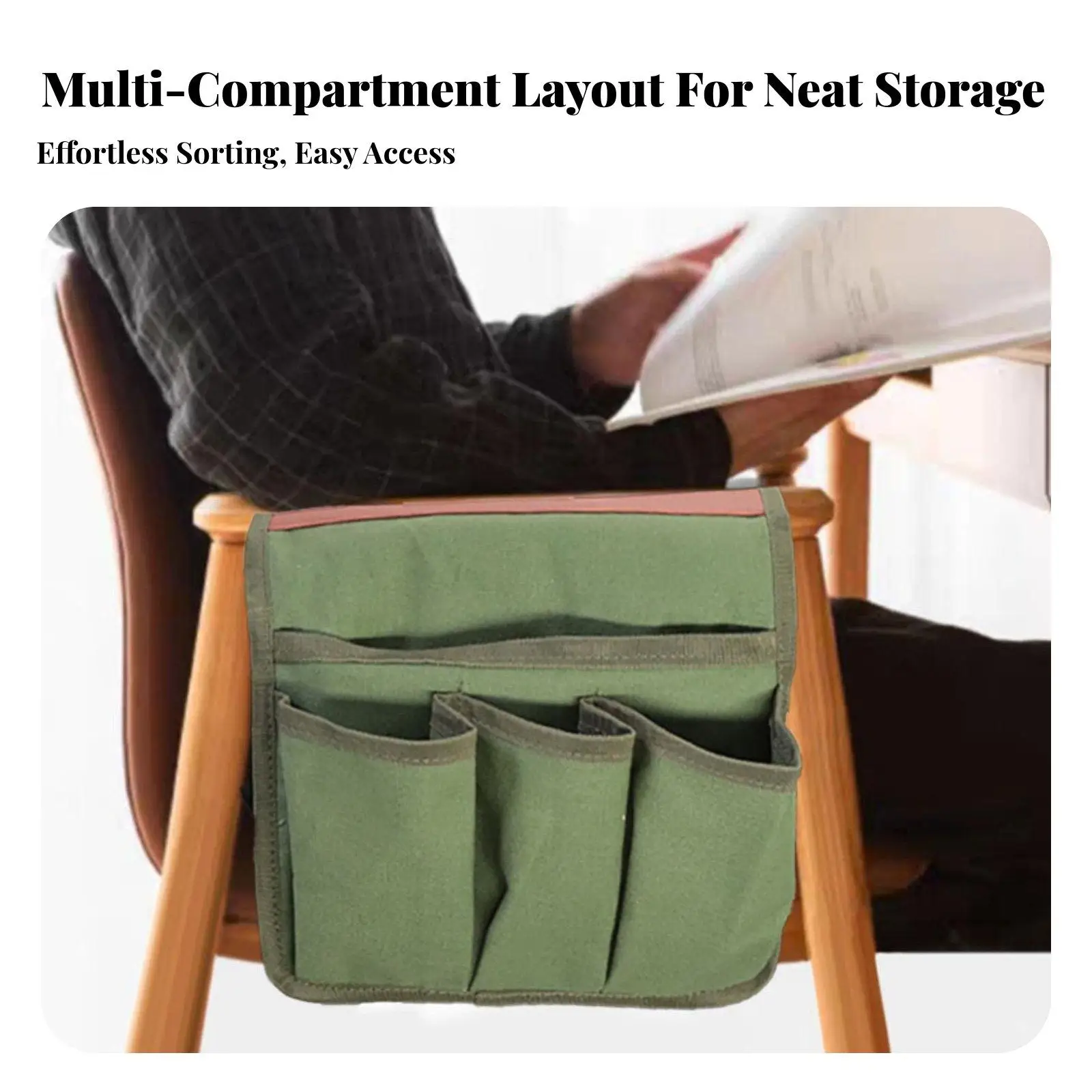 Chair Armrest Storage Bag Water Bottle Holder Camping Chair Side Pockets Large
