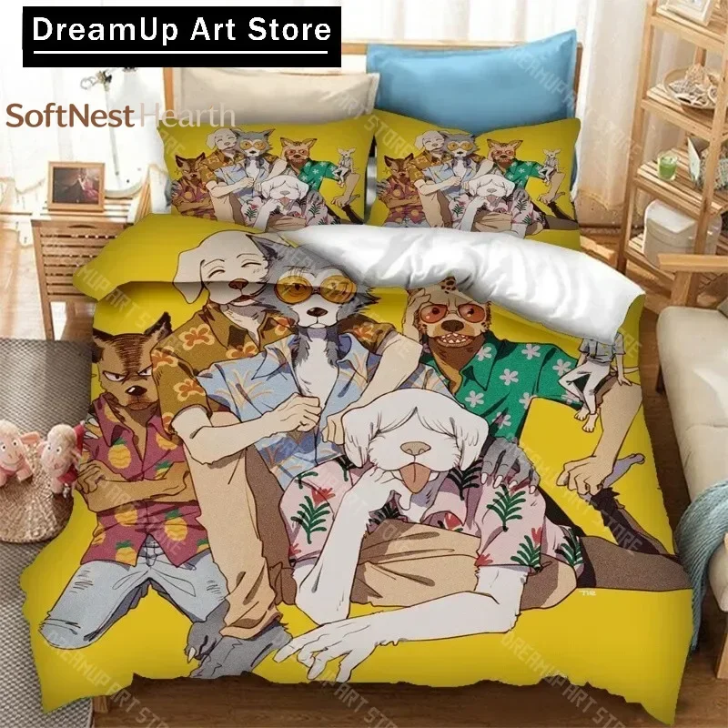 2026 Anime BEASTARS 3D Print Bedding Set Duvet Covers Pillowcases 23 Piece Comforter Bedding Sets Bedclothes Bed Linen Home Text