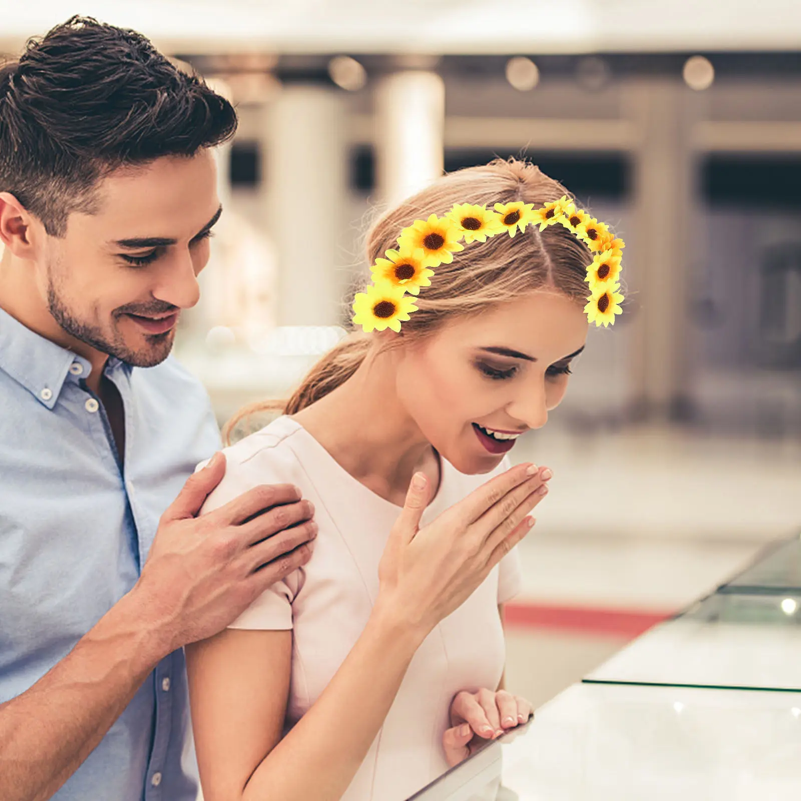 

Набор из 2 реалистичных повязок на голову с подсолнухами для женщин: для свадьбы, фестивалей, праздников, пляжа, путешествий, фотосессий, костюмов