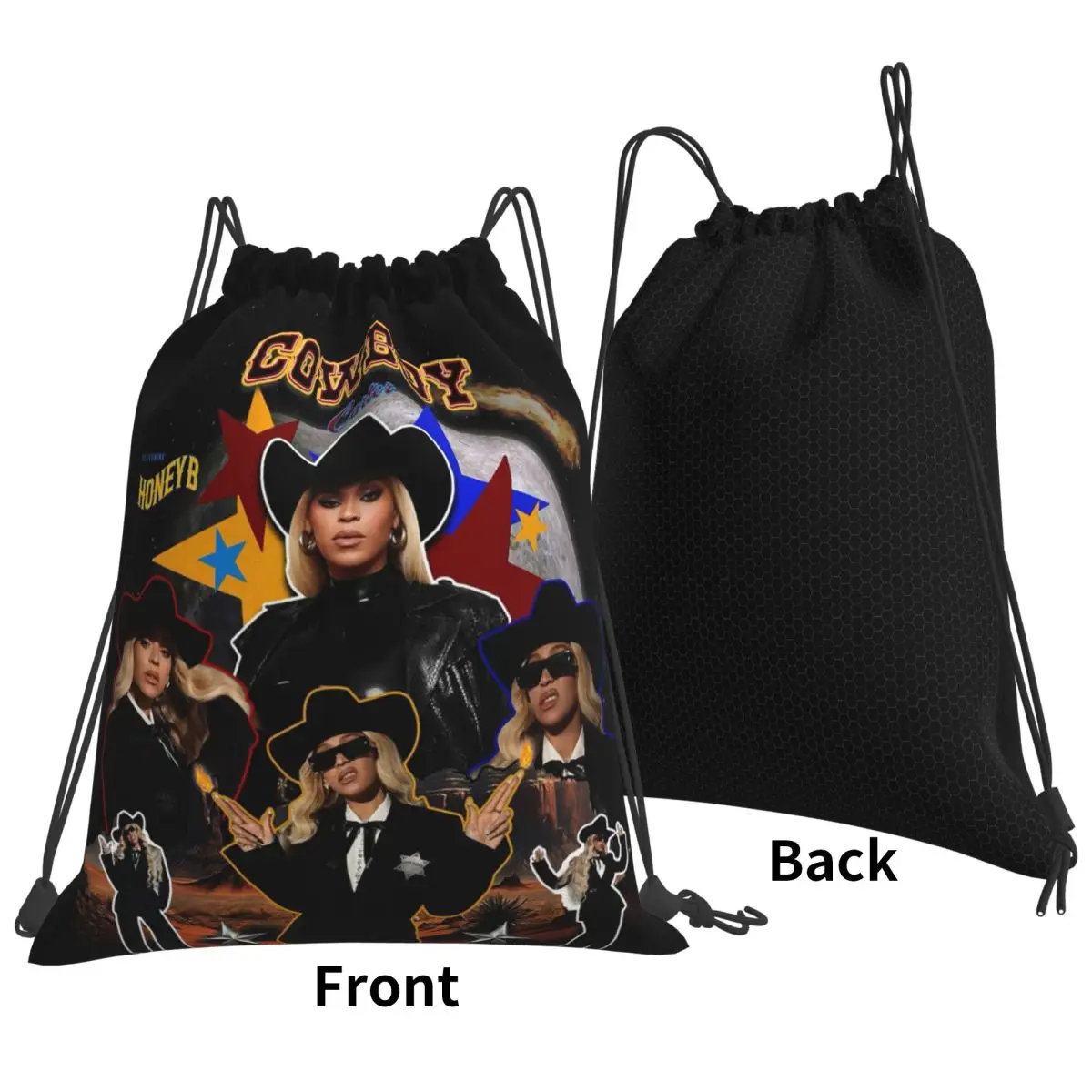 Cowboy Carter Beyonce New Album Backpacks Fashion Drawstring Bundle Pocket Shoes Bag Book Bags for Man Woman School