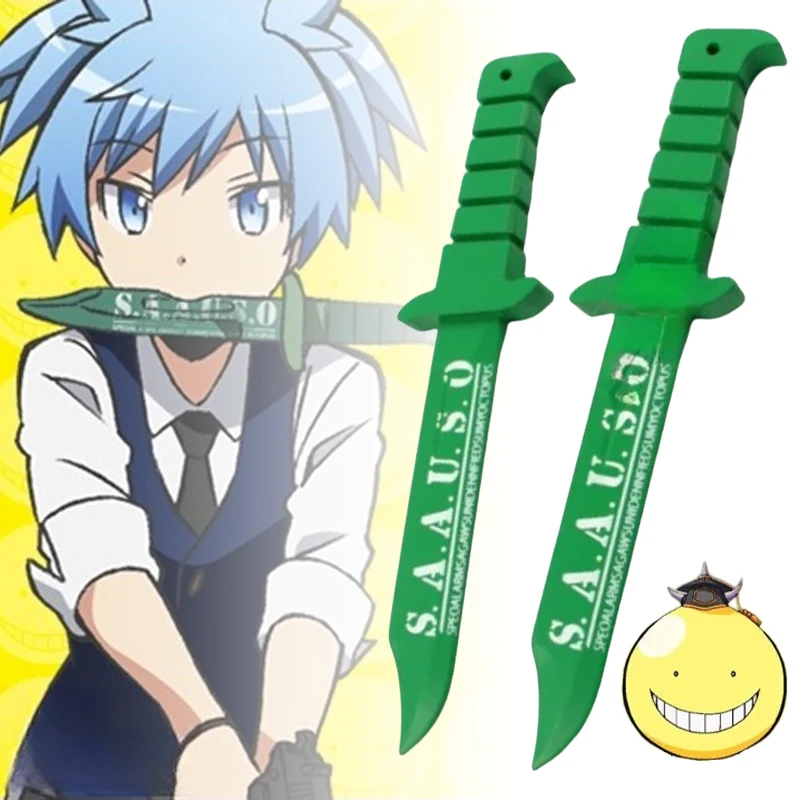 37cm Shiota Nagisa sztylet zabójstwo klasa rekwizyt Cosplay Ninja nóż miecz prawdziwy pełny rozmiar japońska Katana zabawka Anime prezenty