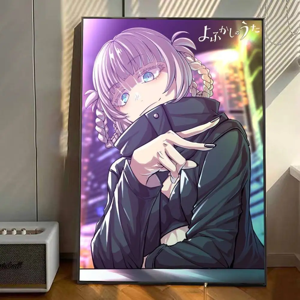 1 قطعة أنيمي فتاة نداء الليل المشارك ذاتية اللصق الفن ورق مقاوم للماء ملصق مقهى بار غرفة جدار ديكور