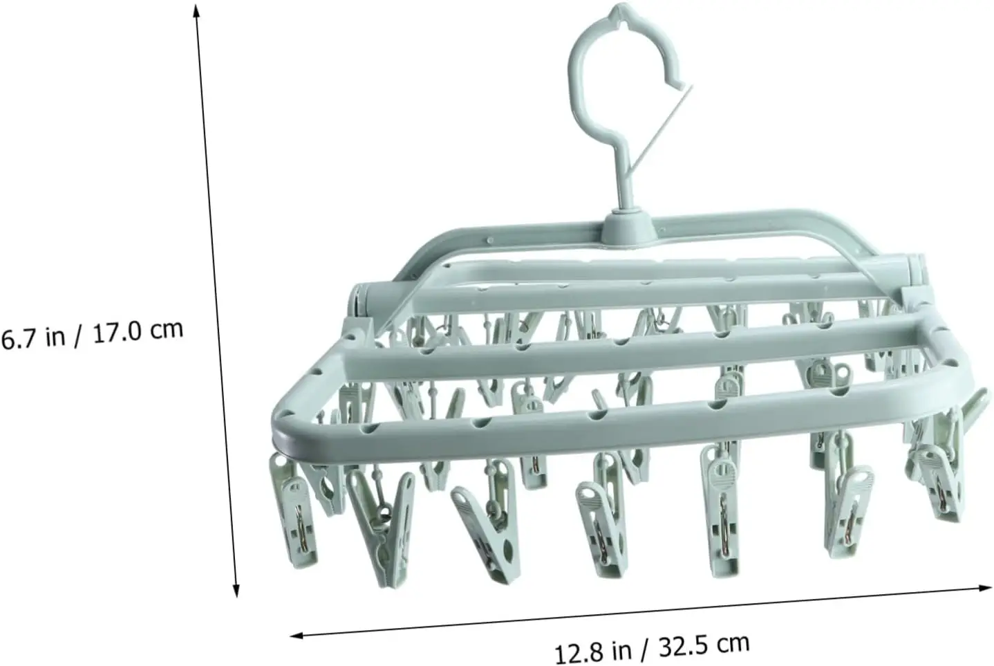 Drying Rack Foldable Clothes Drying Rack Drip Hanger Plastic Hanging Drying Rack with 32 Clips for Clothes Underwear Socks