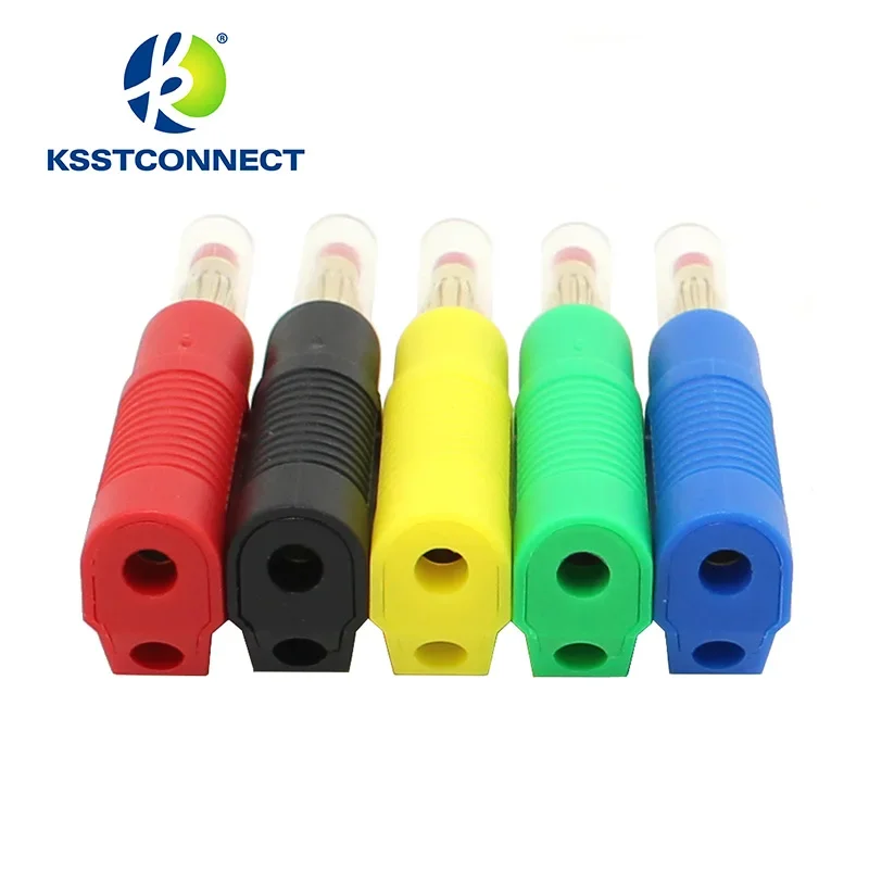 BP450G High Quality Gold Plated 4mm Retractable Banana Plug Stackable Solder type with protective sleeve