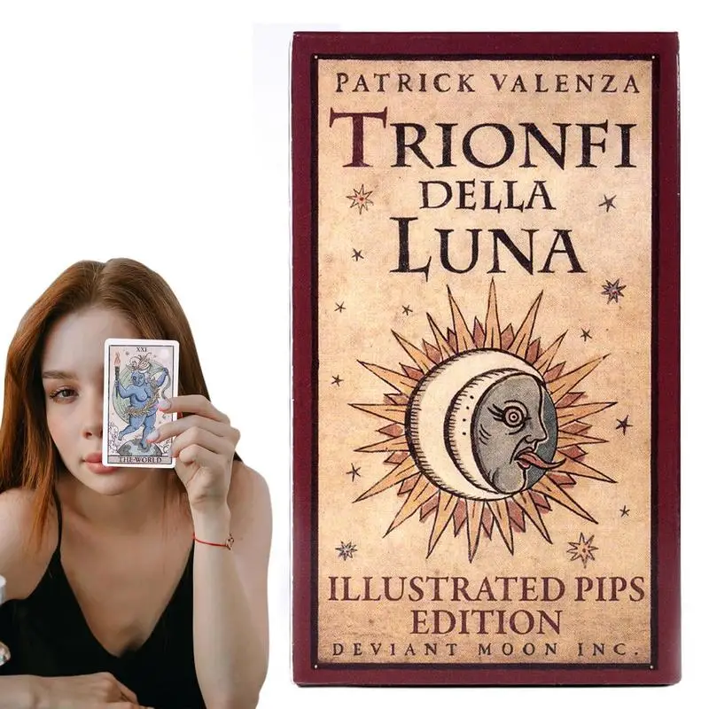 Trionfi Della Luna Oracle Cardsfor Beginners English Version Professionals Fortune Telling Cards Table Board Game Family Night