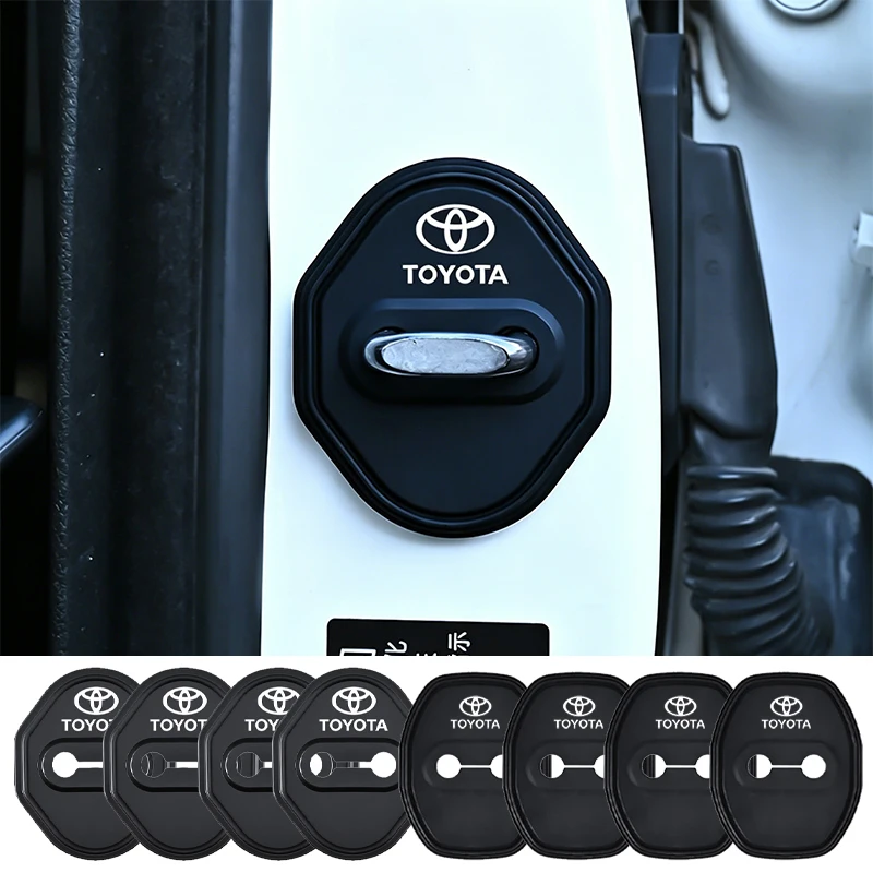 

4Pcs Silicone Car Door Lock Cover Protector sticker cushion Dustproof cover for Toyota Corolla Camry RAV4 Avalon Accessories