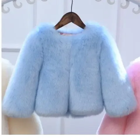 Childrens Clothing Winter 2024 New Coat for Girls Round Neck Short Thickened Korean Version Princess Cute Sweet Coat