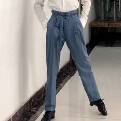2026 New Latin Dance Pants For Men National Standard Dance High Waist Loose Pleated Trousers Ballroom Latin Dance Wear DQS1857