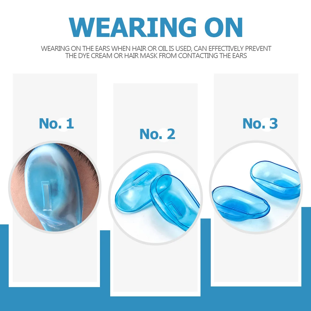 

10Pairs Hair Dye Earmuffs Comfortable Silicone Ear Protectors Reusable Washable for Hair Coloring Salon Use Silicone Earmuffs