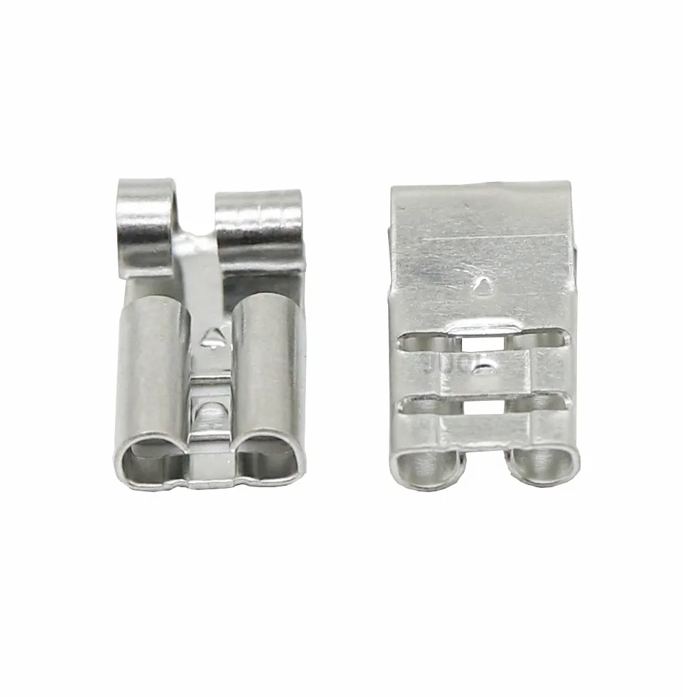 DJD031-2 Brass Crimp Terminal Female Spade Connector  Bend Angle Car Socket Pins 4.8mm/6.3mm plug-in terminal connector