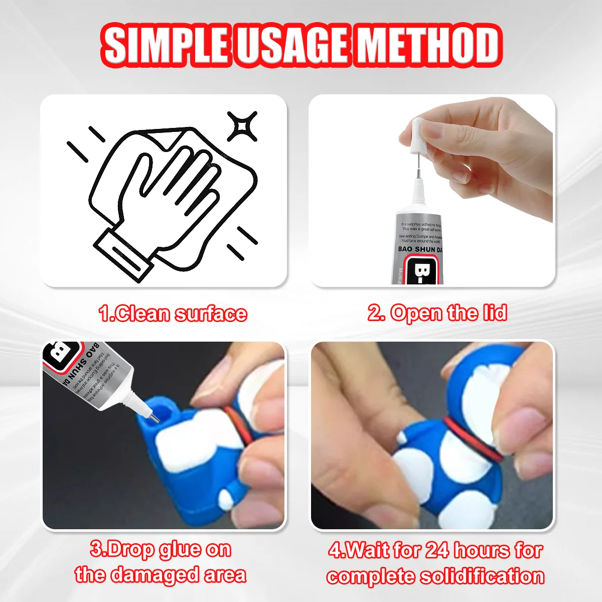 B7000 Клей для ремонта автомобилей Универсальная формула, подходящая для пластмасс, металлов и тканей Быстротвердеющий клей для автомобилей Включает в себя прецизионный игольчатый аппликатор 50 мл 1-3 штуки