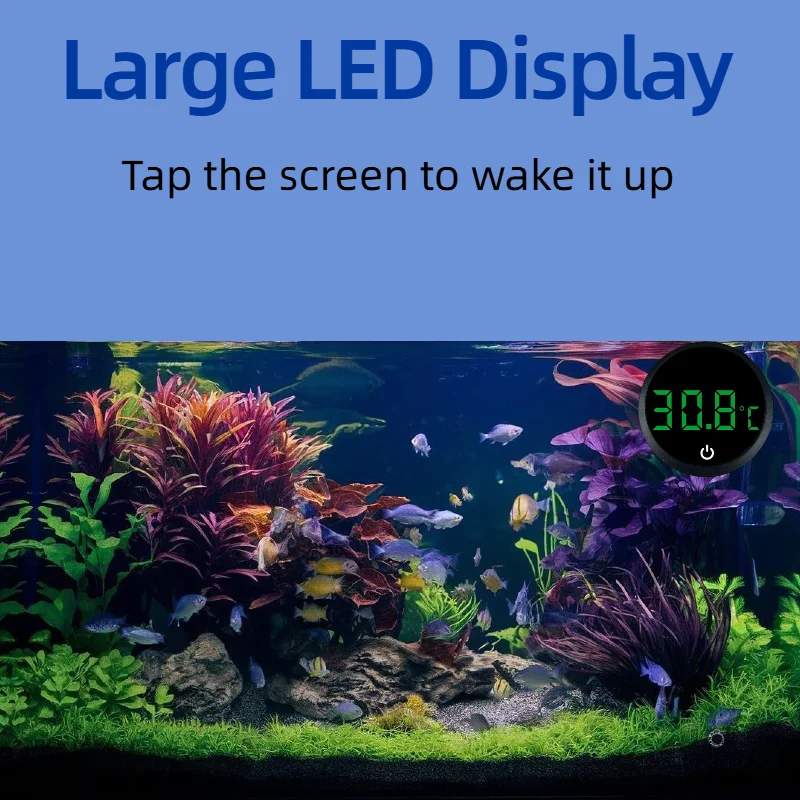 Aquarium Thermometer Stick-on LED Digital Thermometer  High Precision Fish Tank Mini Thermometer For Marine Plant Aquarium