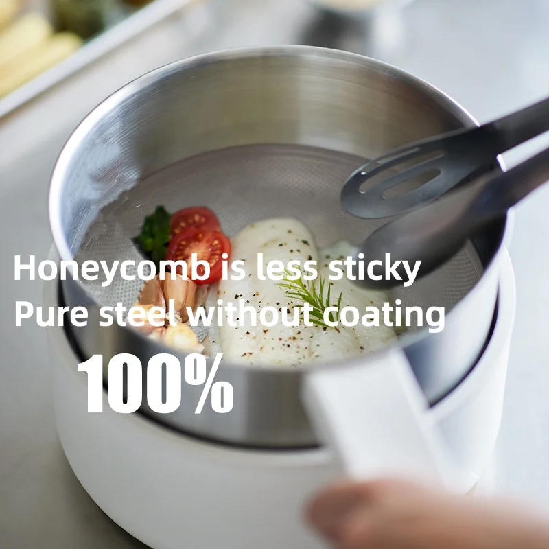 0-Coating Stainless Steel Electric Cooker, Detachable Non-Stick Free Healthy Hot Pot with 2.5L Capacity,Multi-Function Electric image 2