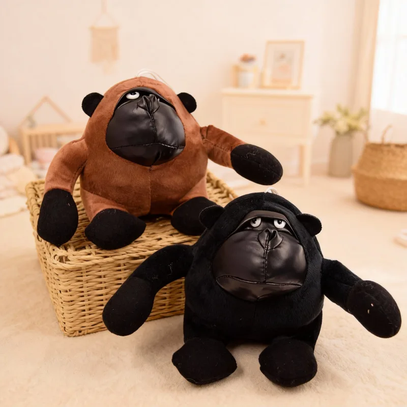 

Новая мягкая игрушка-обезьянка-горилла 18 см, плюшевая игрушка в виде дикого зоопаркового животного, черно-коричневая, пушистая, мягкая, плюшевая игрушка, подарок на день рождения для детей, декор