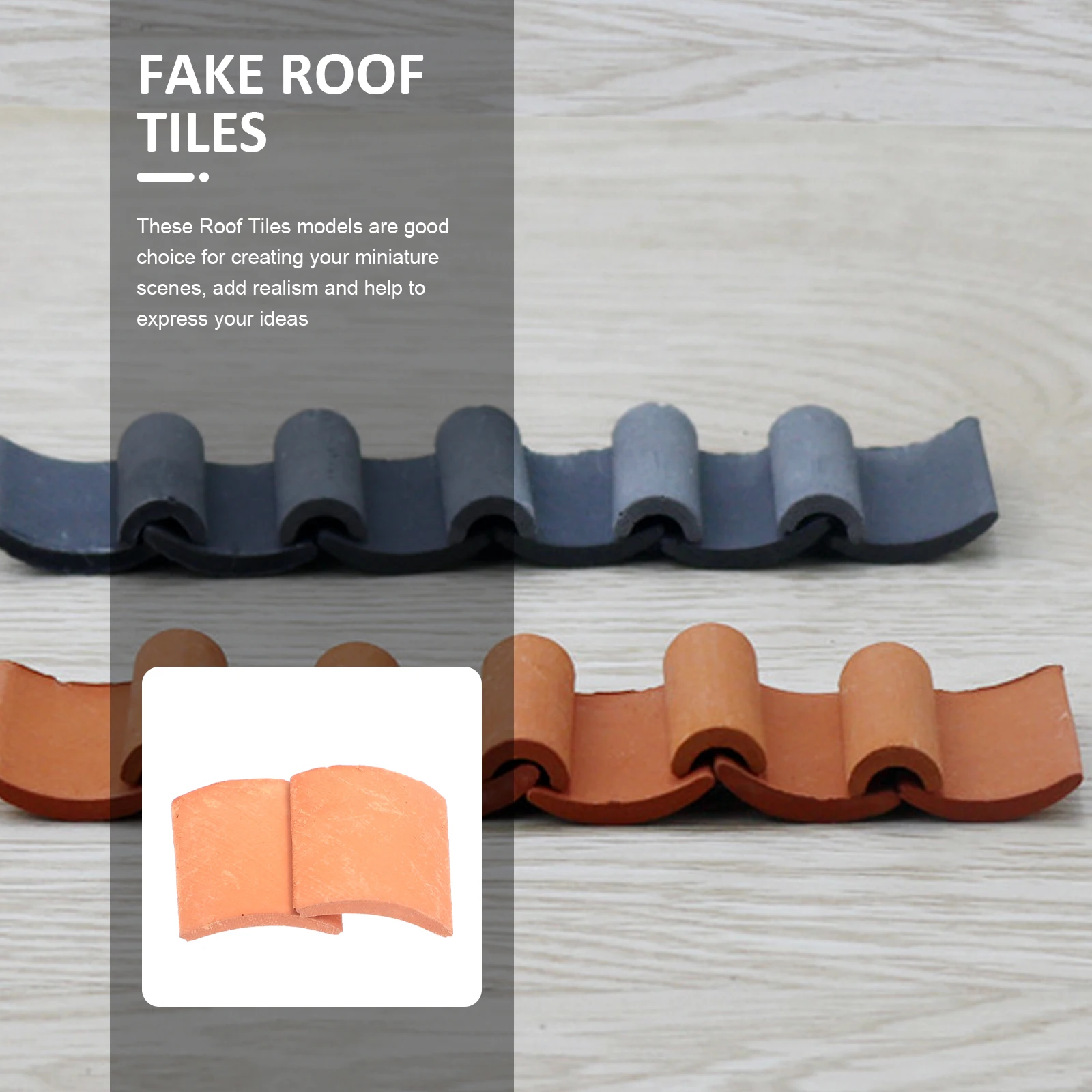 

70pcs Miniature Roof Tiles Sand Table Models Realistic Building Decorations Clay Fake Tiles Micro Landscape Architecture DIY