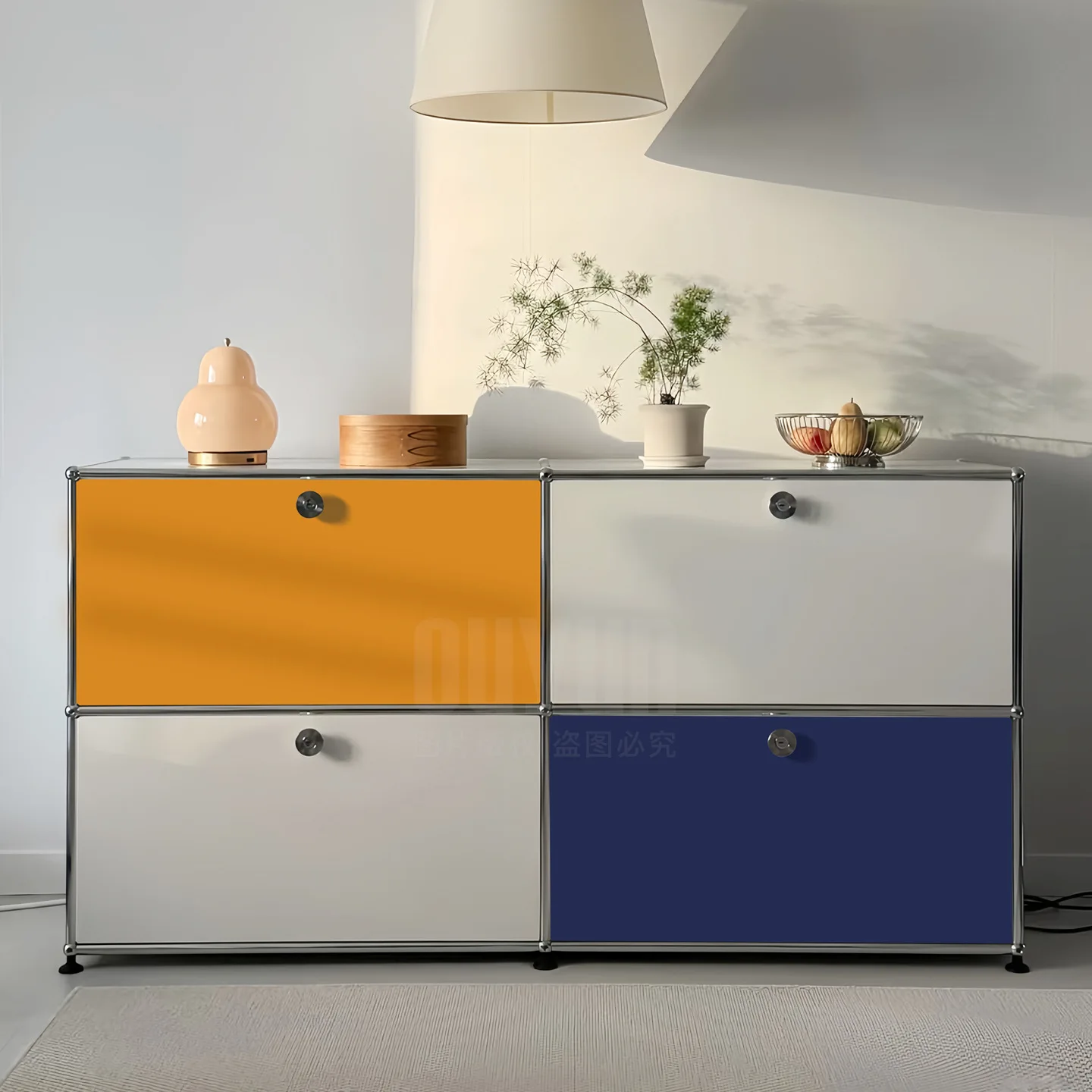 YJQ combination cabinet medieval stainless steel module dining side bucket cabinet living room storage rack