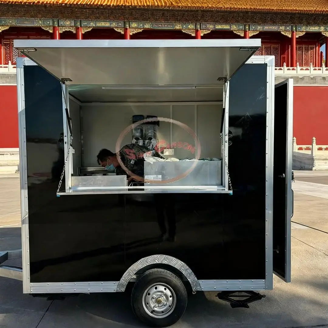 Outdoor Commercial Modular Design Towing Snack Cart Food Trailer Customizable Function Combination Mobile Street Vendor Truck