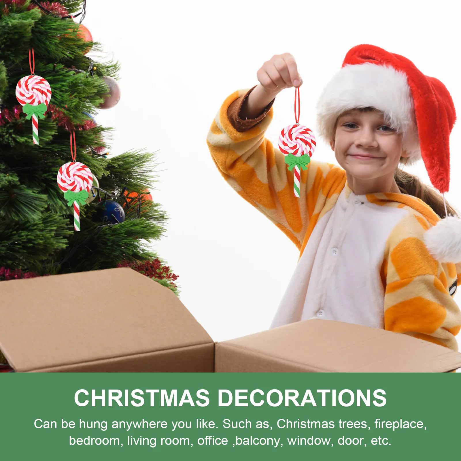 

Unique Christmas Party Handmade Candy Pendant Polymer Clay Craft Decor Perfect Addition to Your Home Holiday Decoration Props