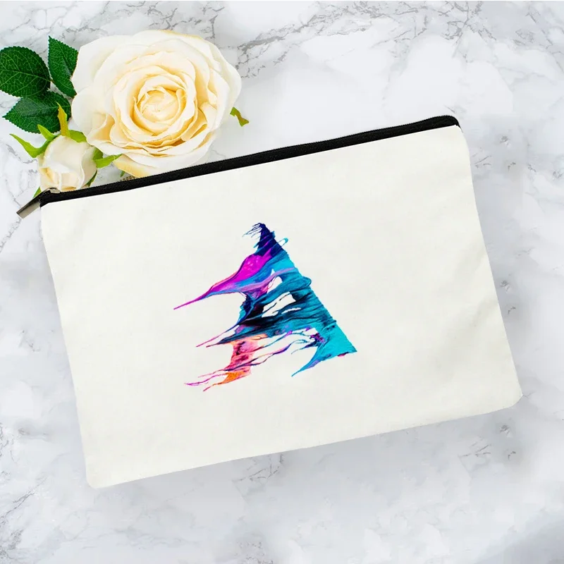 Bolsa organizadora de maquillaje para mujer, Mini bolsa de viaje Kawaii de almacenamiento con letras artísticas, envío gratis