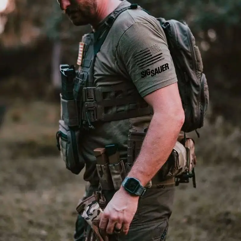 DEVGRU نبتون الرمح عمل ختم فريق 6 التكتيكية العسكرية مروحة الرجل القوي المطبوعة القطن قصير الأكمام اللياقة البدنية تي شيرت رداء علوي غير رسمي
